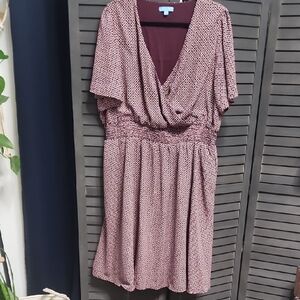 Draper James Burgundy Geometric Midi Dress Perfect For Spring!